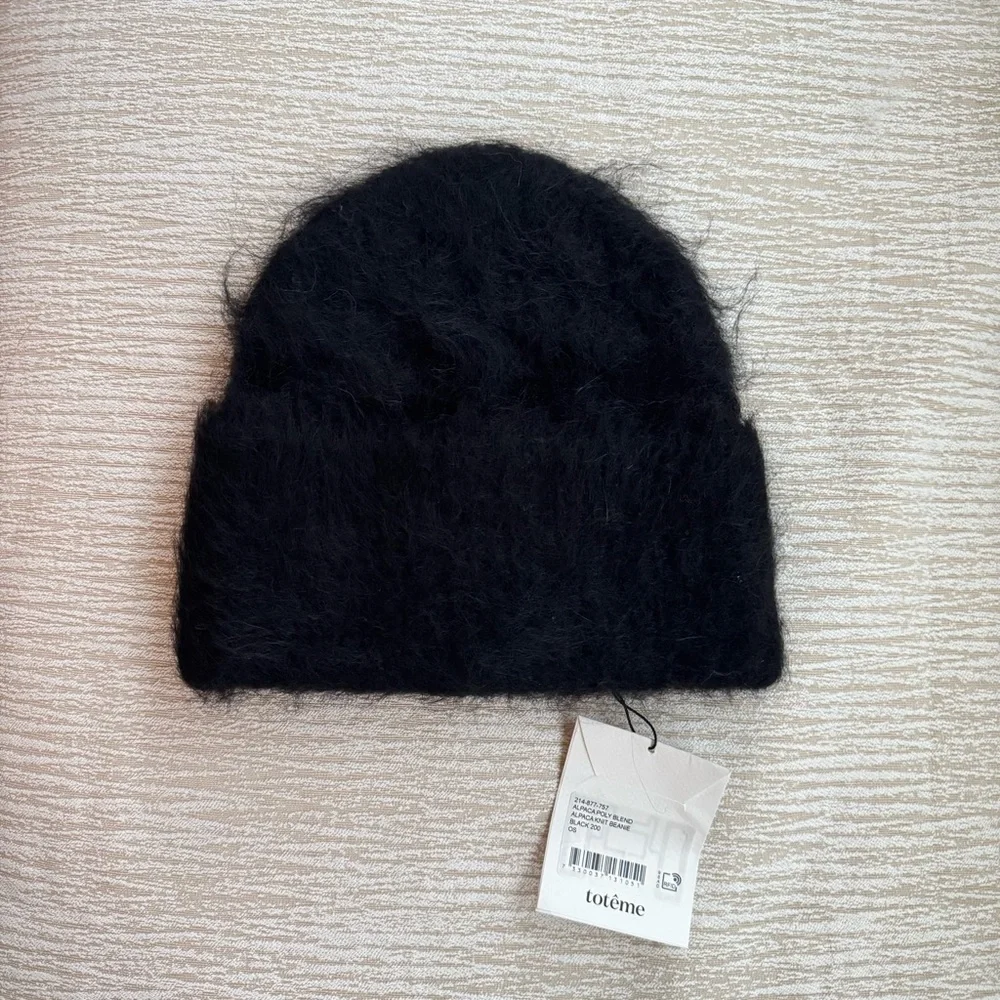 TOTEME Alpaca wool-blend Knit beanie Black - Picture 3 of 6